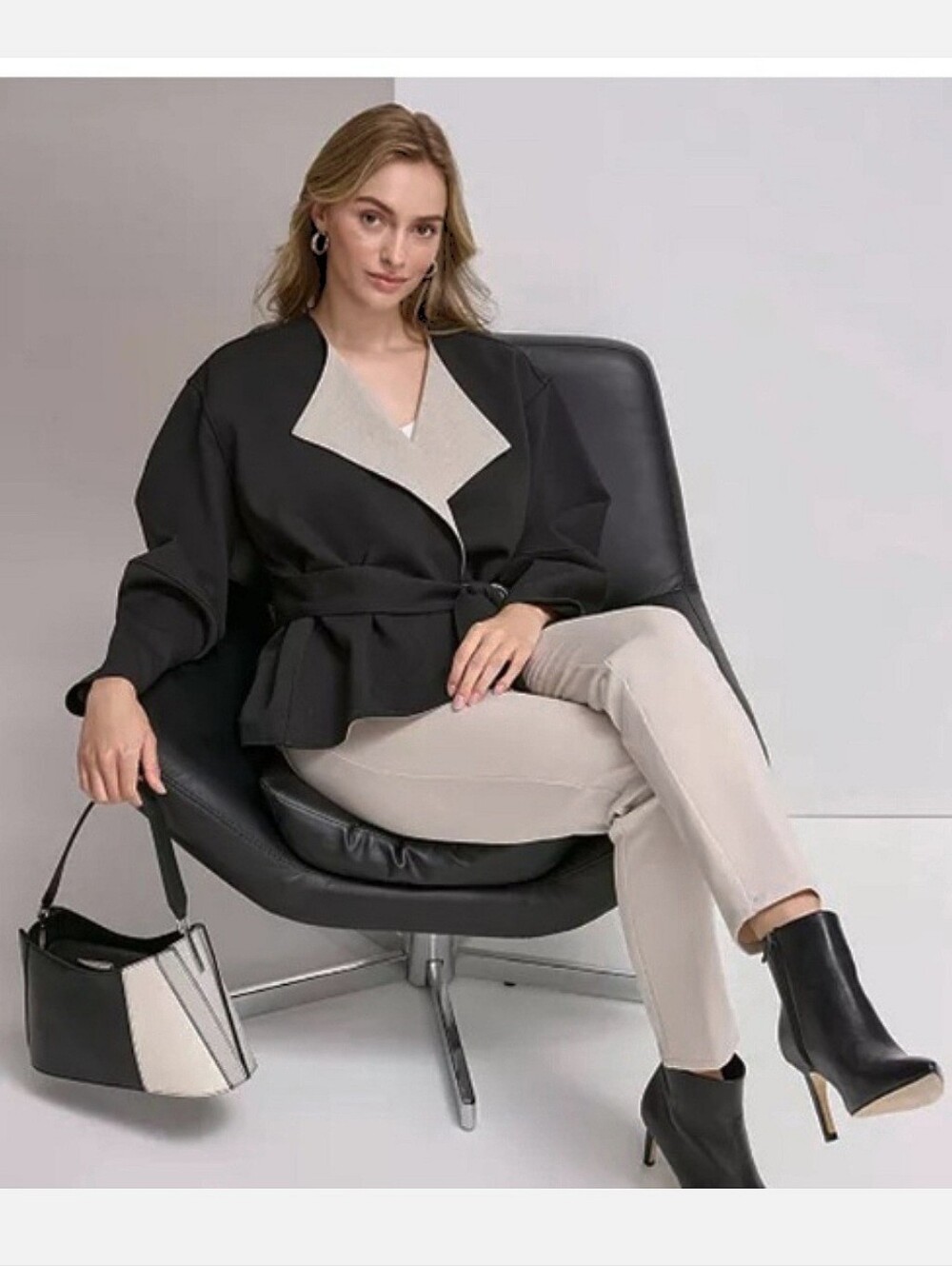 💖 Calvin Klein Women's Belted Wrap Jacket / Sweater Coat.